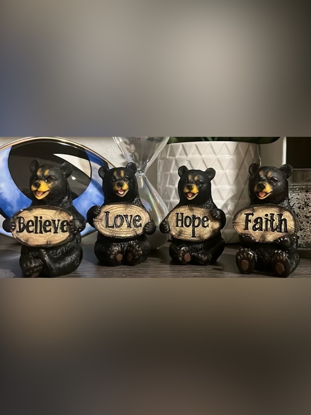 Set of Inspirational Bear Figurines
